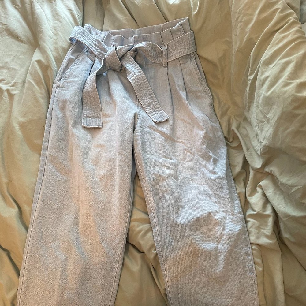 Target Light Denim high waisted paperbag jeans